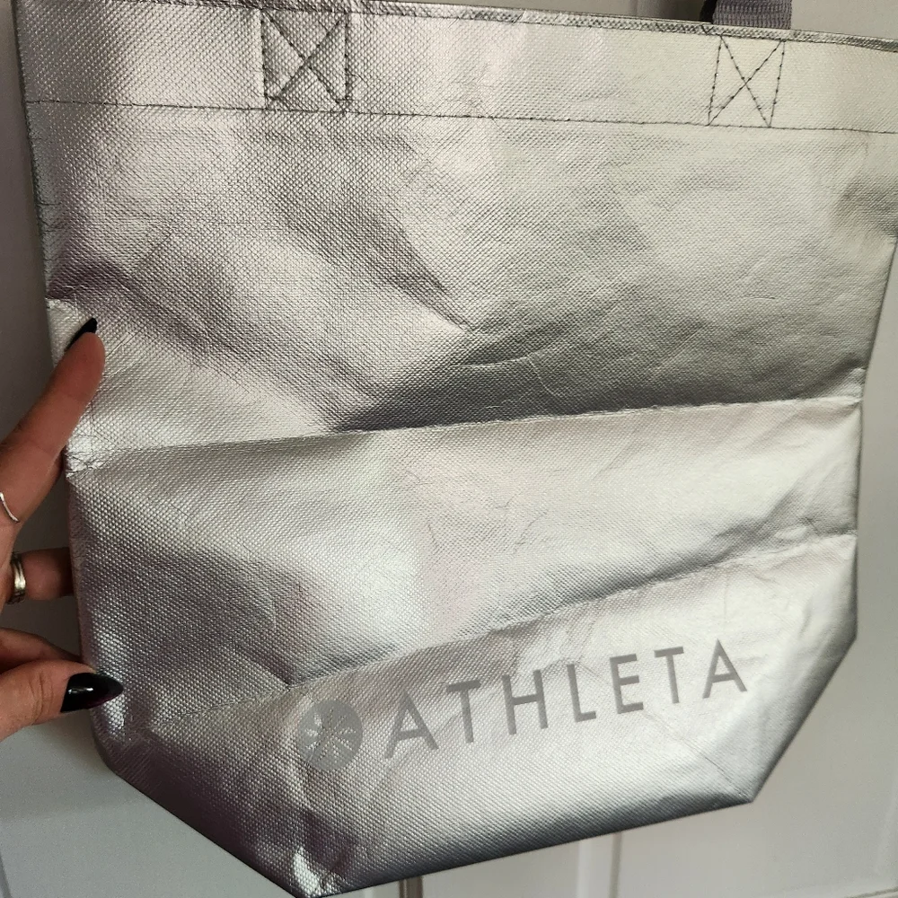 Athleta Silver Reusable Tote Bag